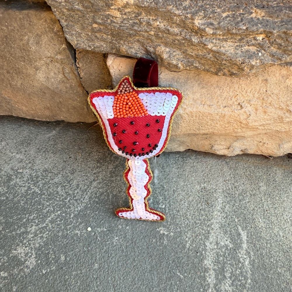 New🌟Anthropologie-Beaded Cocktail Glass Ornament